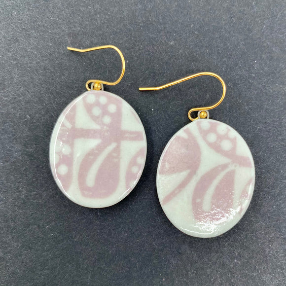 Earrings - Medium Pink Ovals by Hanna Piepel