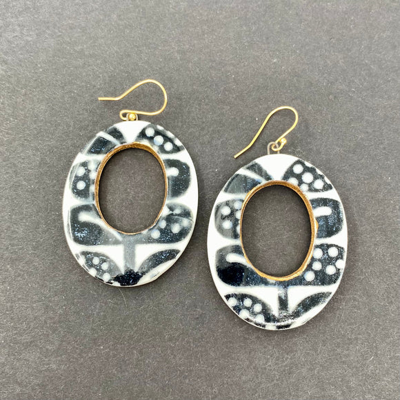 Earrings - Large Ovals with Cutouts by Hanna Piepel