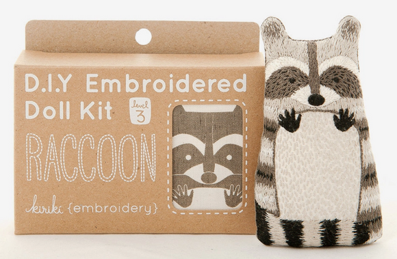 Raccoon Embroidery Kit by Kiriki Press