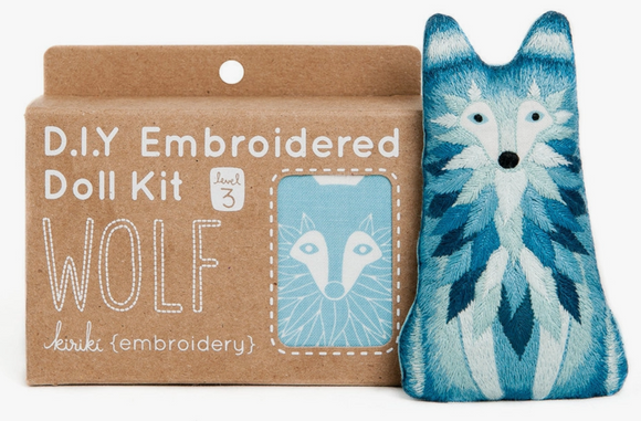Wolf Embroidery Kit by Kiriki Press