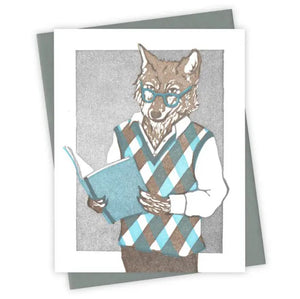 Light Reading Coyote Card by Burdock & Bramble