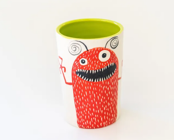 Small Red Monster Cup by Tim McMahon