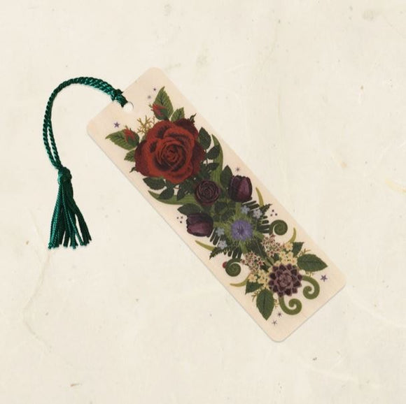 Rose and Ladybug Wood Bookmark by Little Gold Fox Designs