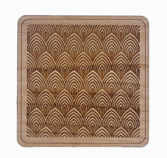Art Deco X Wood Coaster by Woodcutts