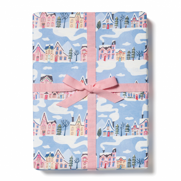 Little Pink Houses Wrapping Paper by Red Cap Cards