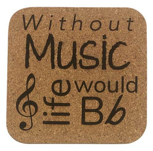 Without Music Coaster by High Strung Studio