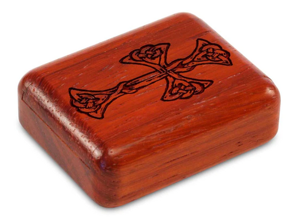 Celtic Cross 2” Flat Narrow Secret Box by Heartwood Creations