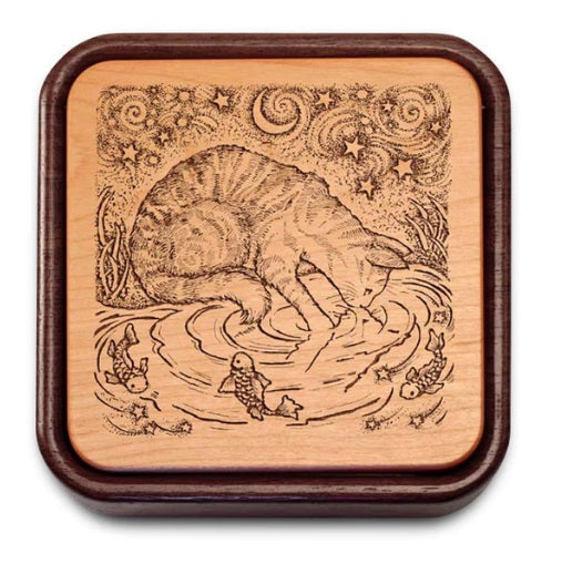 Cat Reflection Terra Flip-Top Box by Heartwood Creations