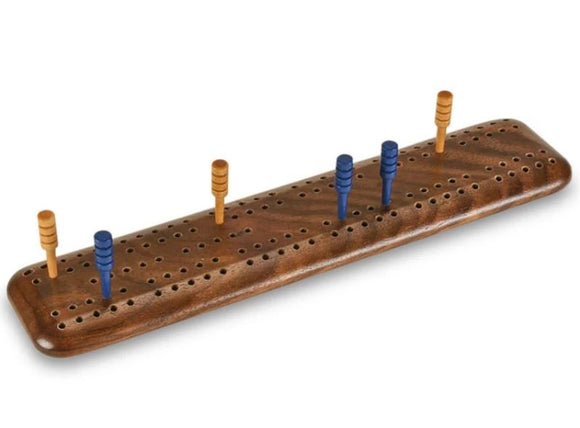 Burl Walnut Travel Cribbage Board by Heartwood Creations