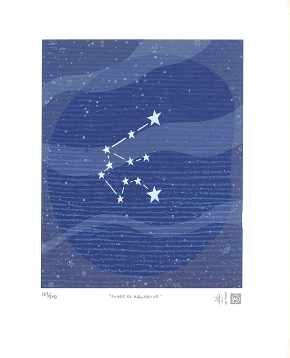 Stars of Aquarius Silkscreen Print by Allison and Jonathan Metzger
