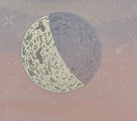 Moon: Twilight Waxing Silkscreen Print by Allison and Jonathan Metzger