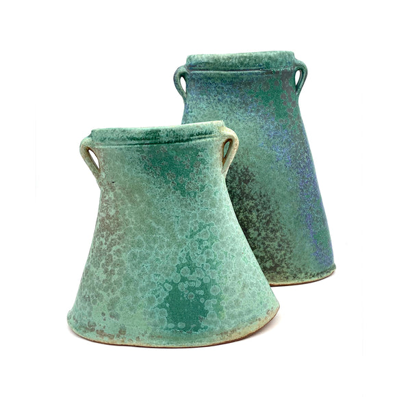 Teal Squish Vase by George Lowe