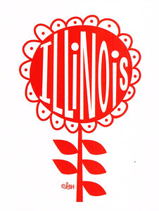 Illinois Red Flower Card by Kate Brennan Hall