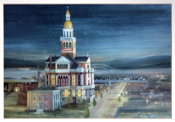Courthouse Evening Reproduction by Alda Kaufman
