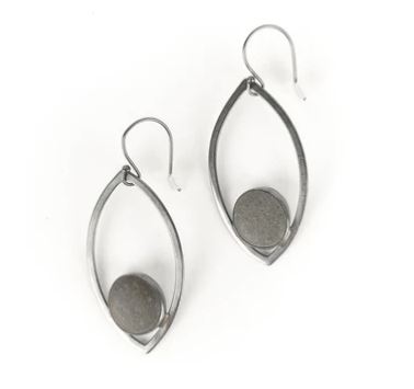 Rock in Leaf Earrings by Jennifer Nunnelee