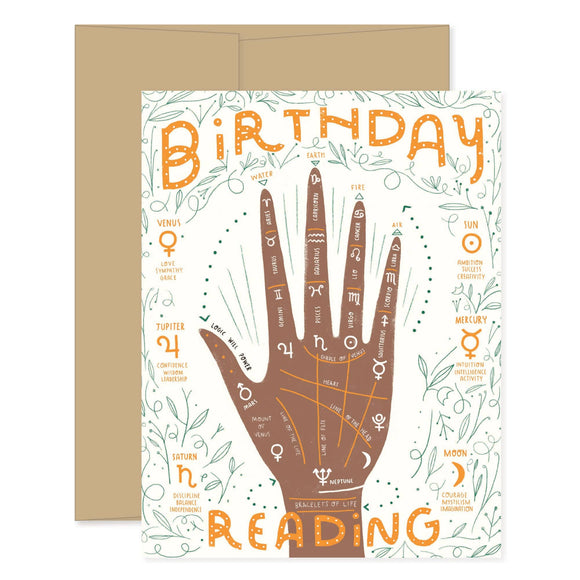 Palm Reading Birthday Greeting Card by Gingiber