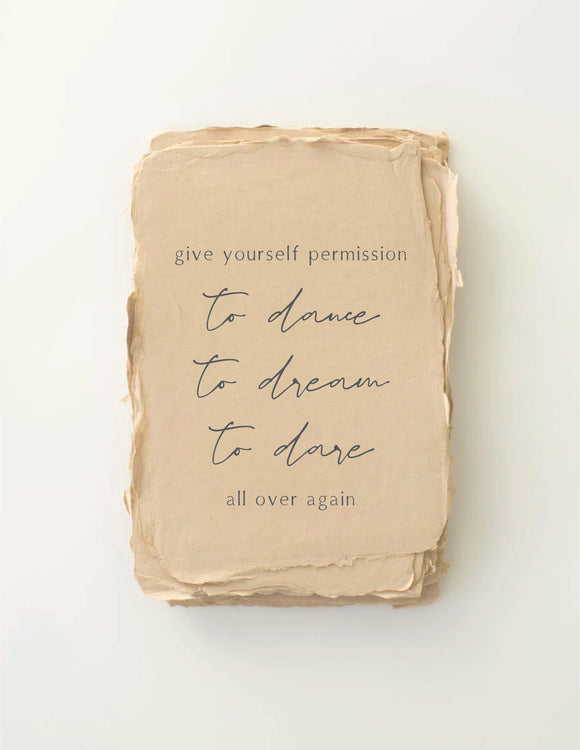 Give Yourself Permission Greeting Card by Paper Baristas