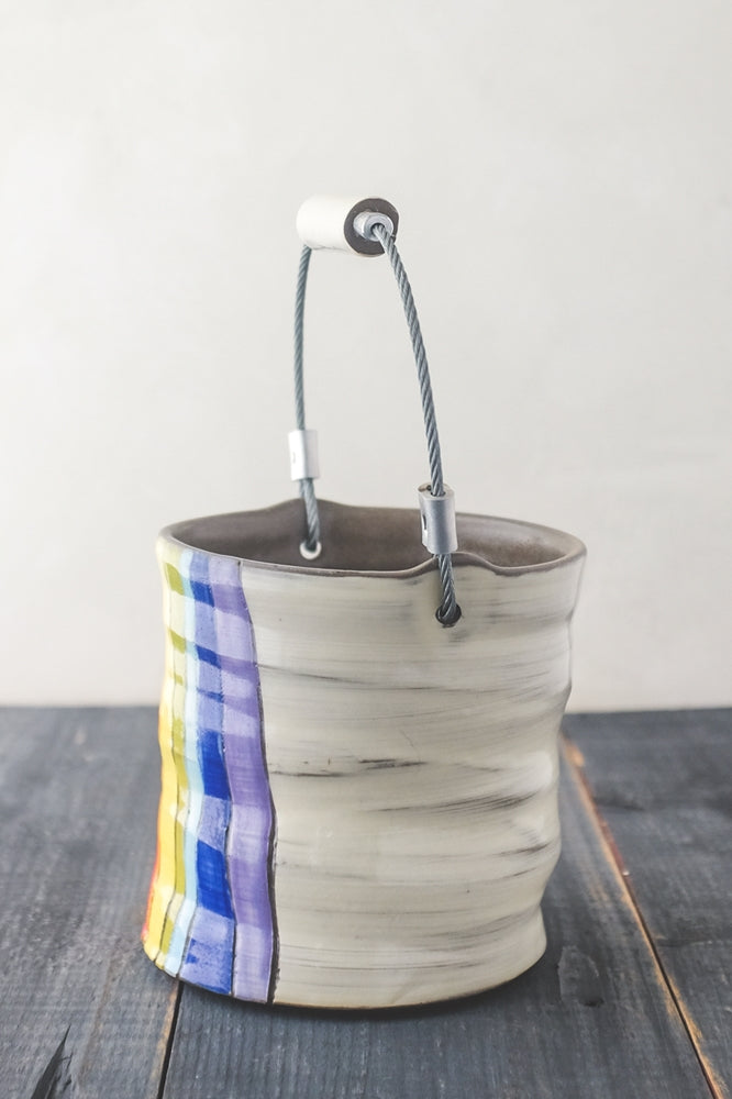 Rainbow Large Bucket by ZPots – Outside the Lines Art Gallery