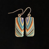 Medium Rectangle Featherwood Earrings #979 by Buzz Coren