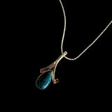 Chyrsocolla and Garnet Necklace by Margie Magnuson