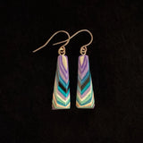 Short Triangle Featherwood Earrings #1116 by Buzz Coren