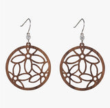 Small Daisies Lasercut Wood Earrings by Woodcutts