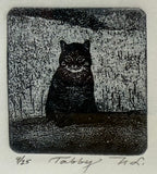 Tabby 9/25 Framed Etching by Nancy Lindsay