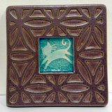 Cat With Border Coaster by Macone Clay