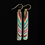 Long Rectangle Featherwood Earrings #984 by Buzz Coren