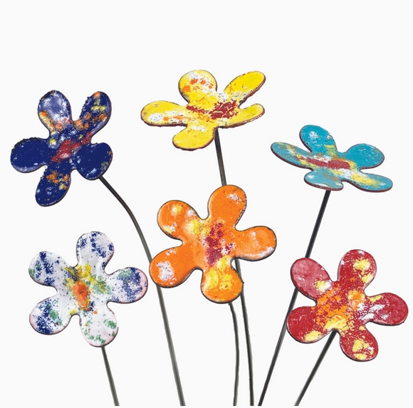 Small Copper Enamel Flower by Annabelle Noel Designs