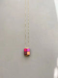 Aluminum Cube Box Necklace by Trecy Bleich