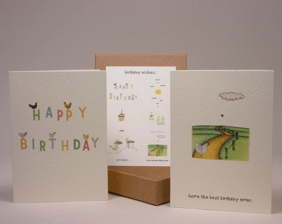 Birthday Wishes Boxed Set of 6 Greeting Cards by Beth Mueller