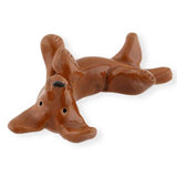 Tummy Dachshund Dog Ceramic "Little Guy" by Cindy Pacileo