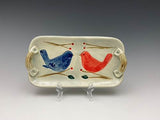 Folk Bird Tray by Bluegill Pottery