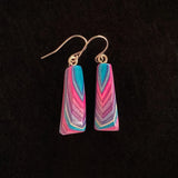 Short Triangle Featherwood Earrings #1116 by Buzz Coren