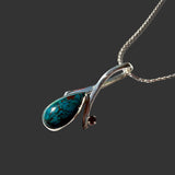 Chyrsocolla and Garnet Necklace by Margie Magnuson