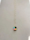 Aluminum Cube Box Necklace by Trecy Bleich