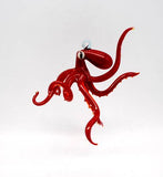 Hanging Red Octopus by WGK Glass