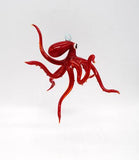Hanging Red Octopus by WGK Glass