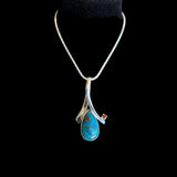 Chyrsocolla and Garnet Necklace by Margie Magnuson