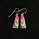 Tiny Triangle Featherwood Earrings #1122 by Buzz Coren