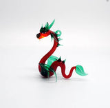Small Sea Dragon - Red/Teal by WGK Glass