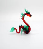 Small Sea Dragon - Red/Teal by WGK Glass