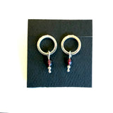 Garnet Post Drop Earrings by Margie Magnuson