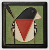 Prairie Style Tile Clock - Oak/'Nut Brown Oak' by Schlabaugh & Sons