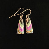 Tiny Triangle Featherwood Earrings #1122 by Buzz Coren