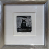 Tabby 9/25 Framed Etching by Nancy Lindsay