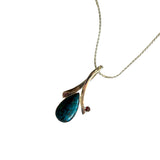 Chyrsocolla and Garnet Necklace by Margie Magnuson