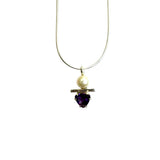 Pearl and Amethyst Necklace by Margie Magnuson