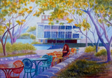 Early Morning on the Terrace Reproduction by JoAnne Hauser Warren